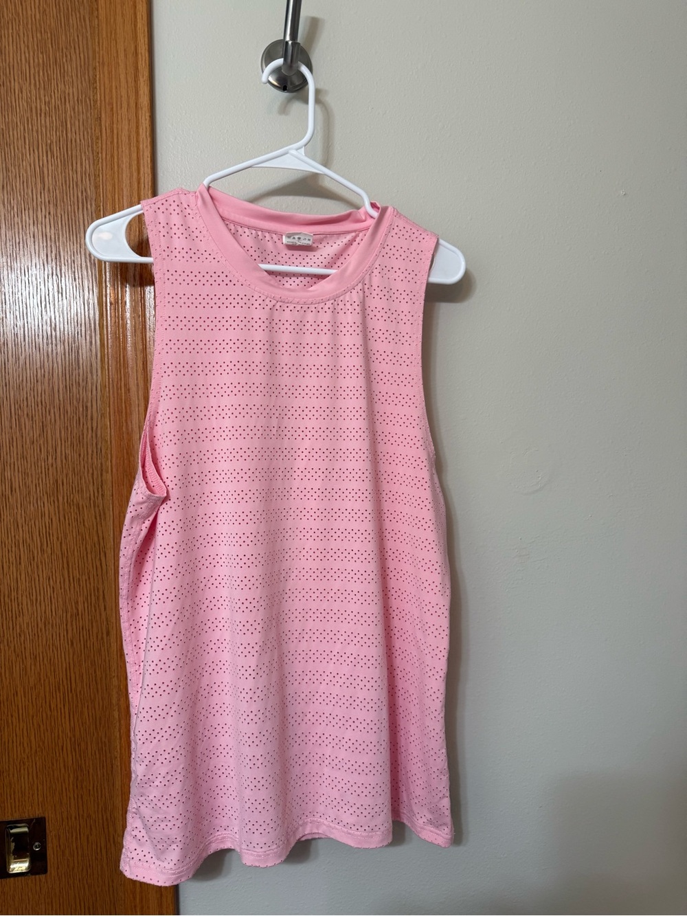 ZYIA Pink Perforated Muscle Tee